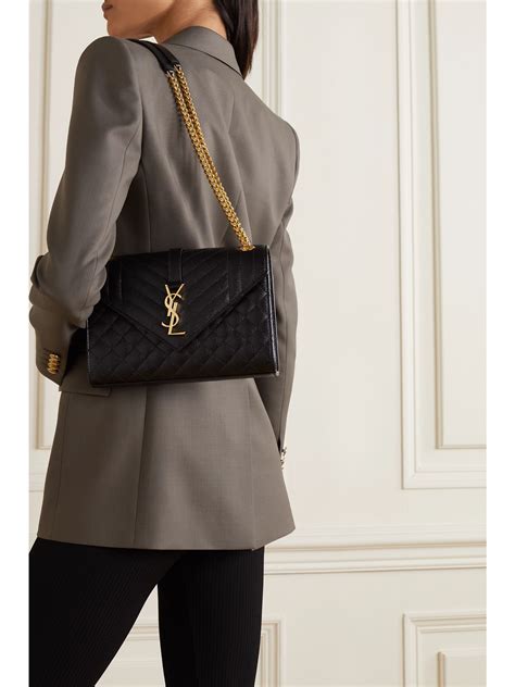 ysl black bag big|YSL quilted shoulder bag.